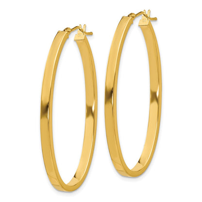 14K Gelbgold 14ky 3mm Poliert Oval Creolen