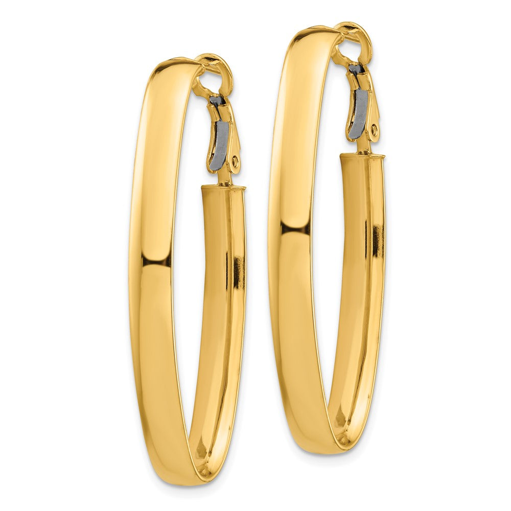 14K Gelbgold Hoch Poliert 5mm Omega Rückseite Oval Creolen