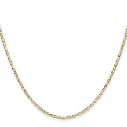 14K Tricolor 2.0mm Gold Pavé Valentino Halskette