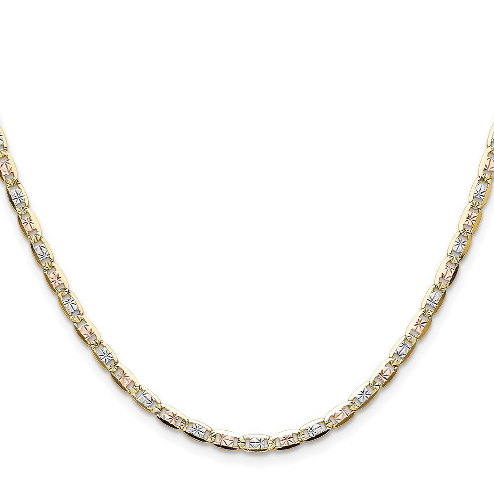 14K Tricolor 3.2mm Gold Pavé Valentino Halskette