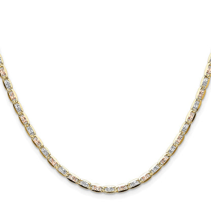 14K Tricolor 3.2mm Gold Pavé Valentino Halskette