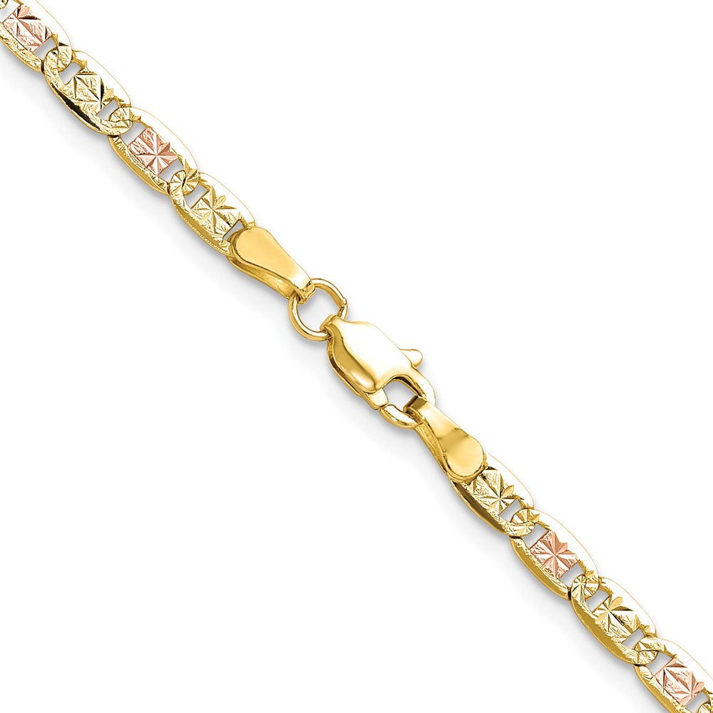 14K Tricolor 3.2mm Gold Pavé Valentino Halskette
