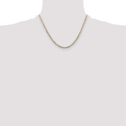 14K Tricolor 3.2mm Gold Pavé Valentino Halskette