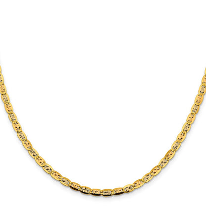 14K Tricolor 3.8mm Pavé Valentino mit Karabinerverschluss Halskette