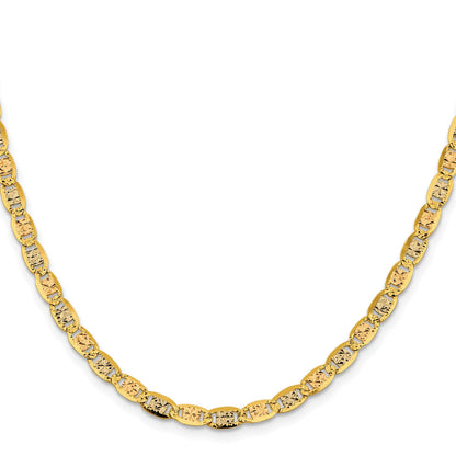 14K Tricolor 4.65mm Pavé Valentino mit Karabinerverschluss Halskette
