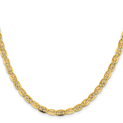 14K Tricolor 4.65mm Pavé Valentino mit Karabinerverschluss Halskette