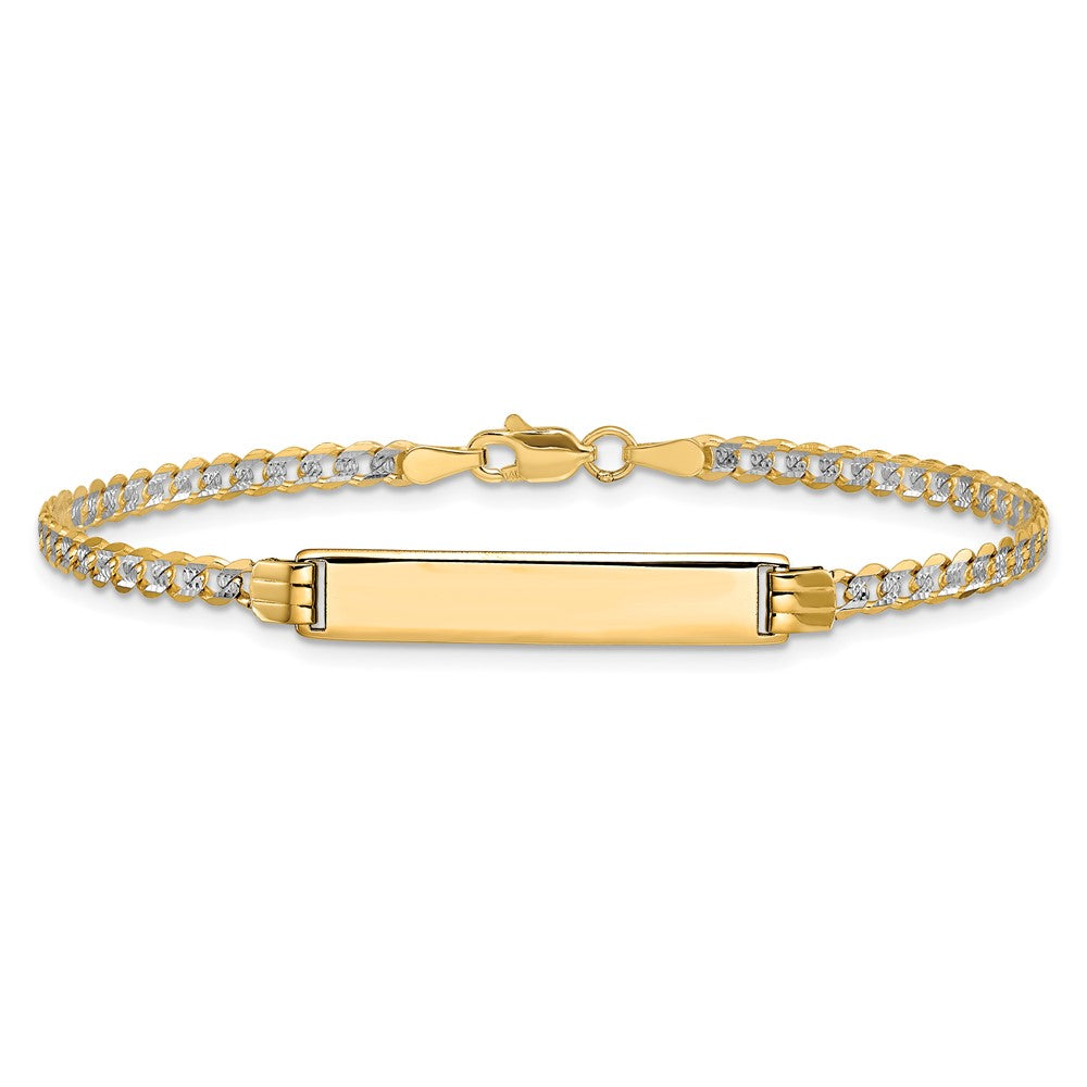 14K mit Rhodium Pavé Panzer Id Armband