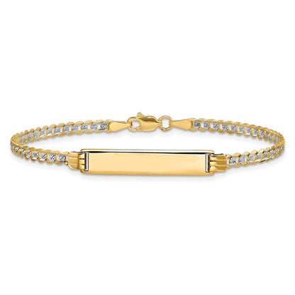 14K mit Rhodium Pavé Panzer Id Armband