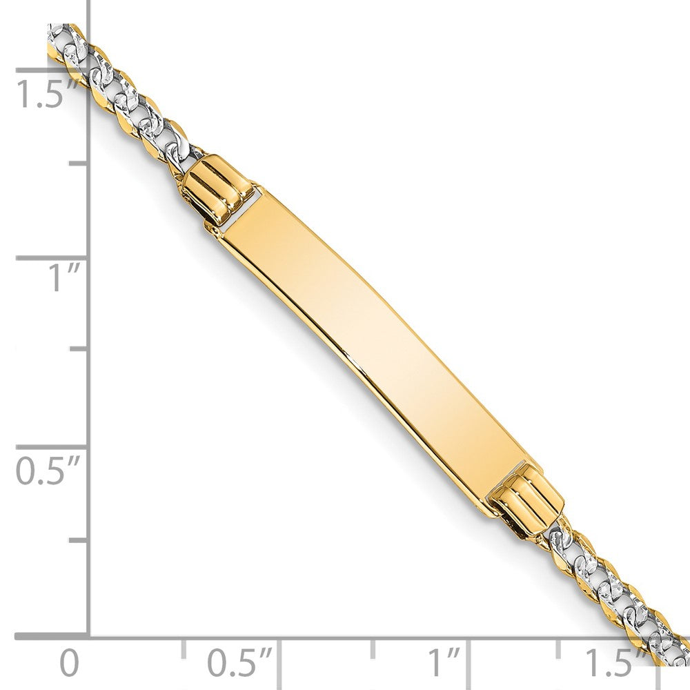 14K mit Rhodium Pavé Panzer Id Armband