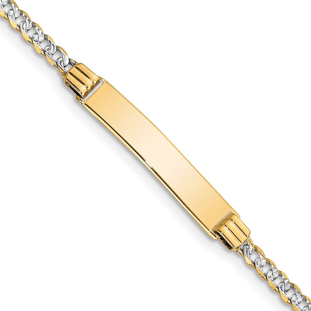 14K mit Rhodium Pavé Panzer Id Armband