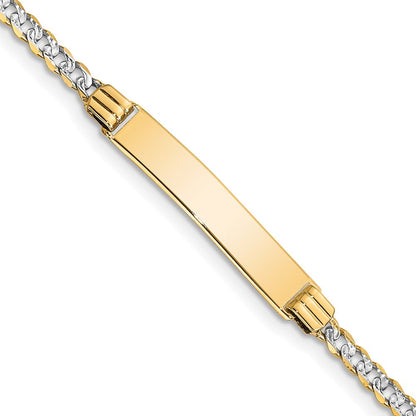 14K mit Rhodium Pavé Panzer Id Armband