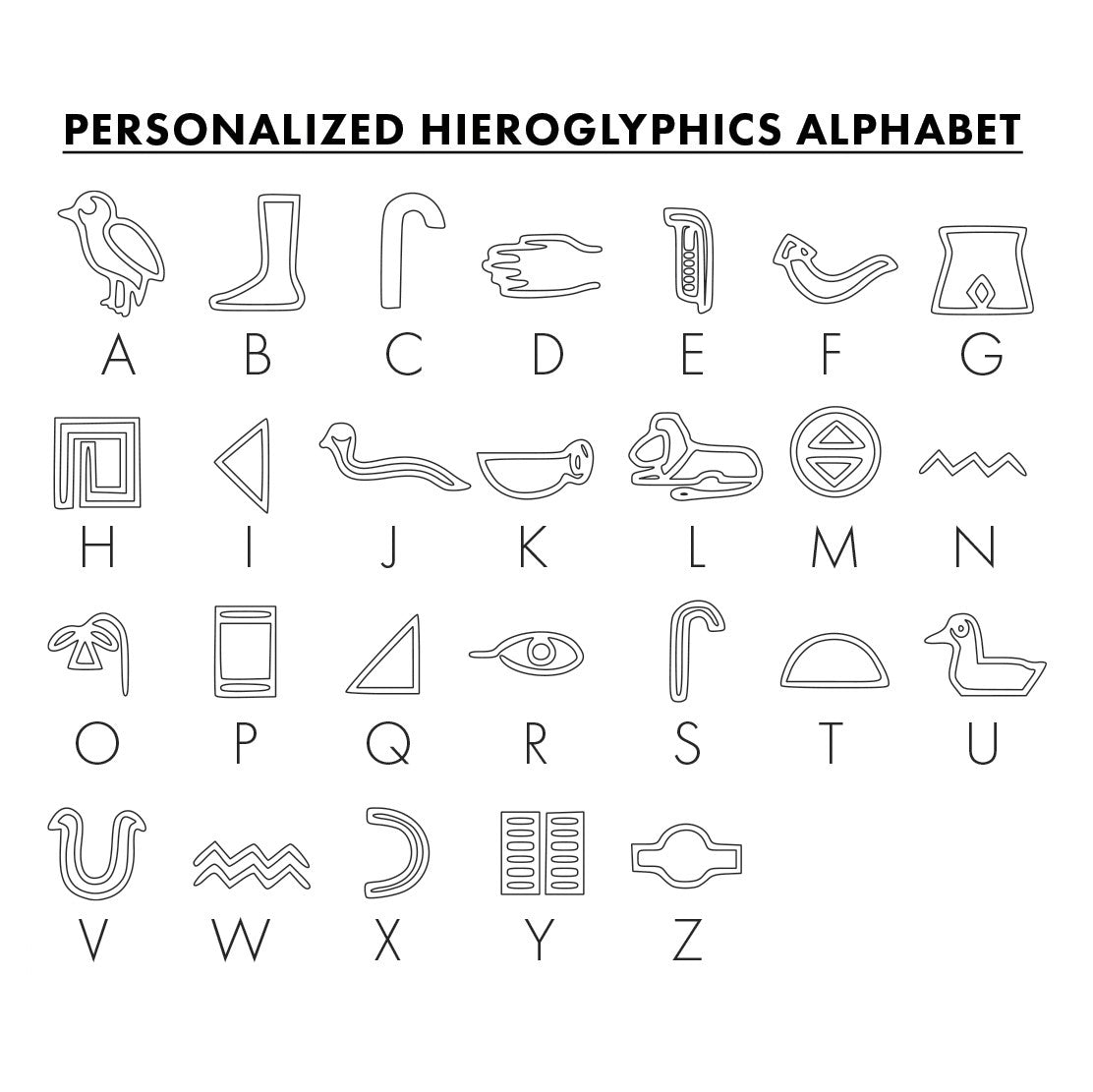 14K Gelbgold Egyptian Hieroglyphics Anhänger