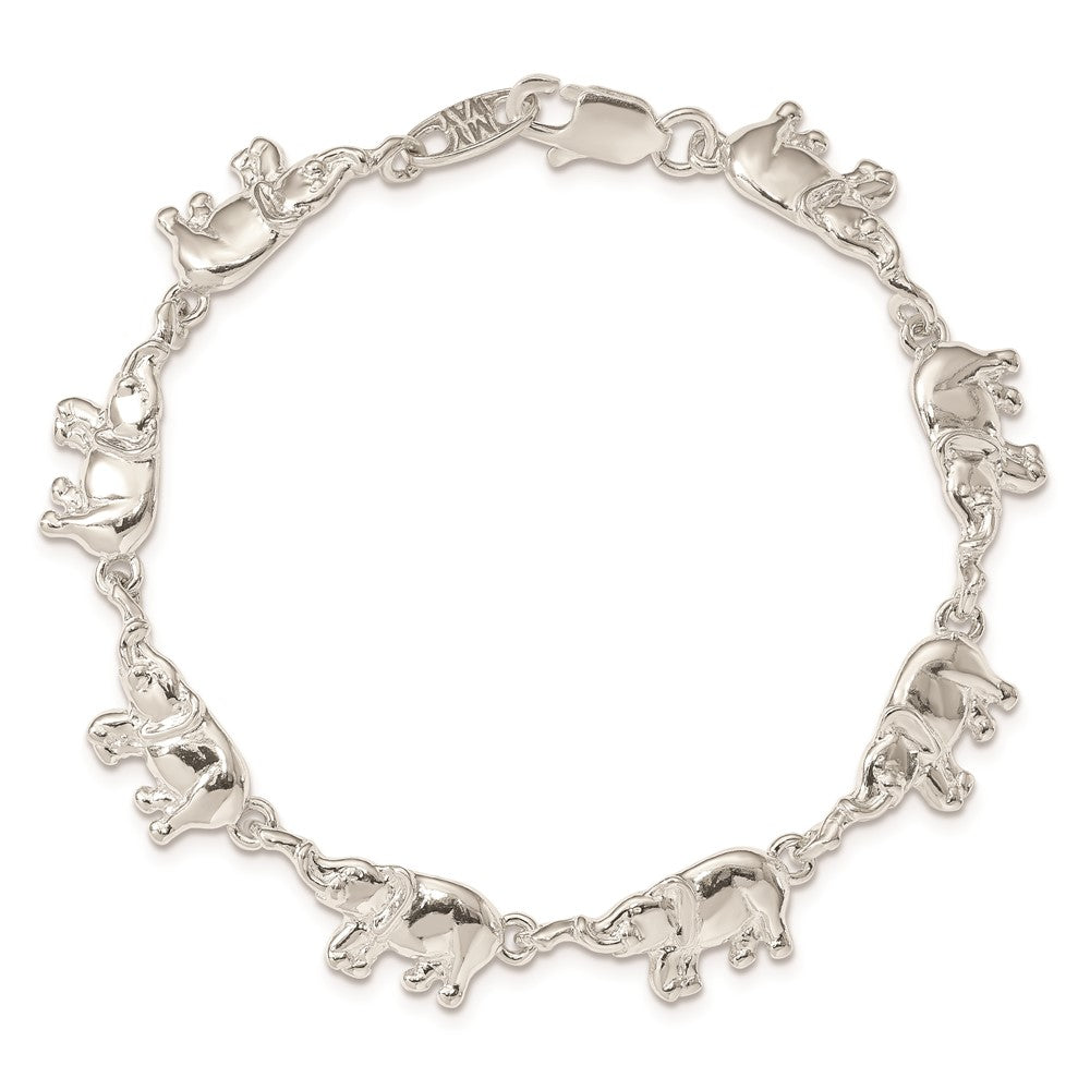7 Zoll Sterlingsilber Elephants Armband