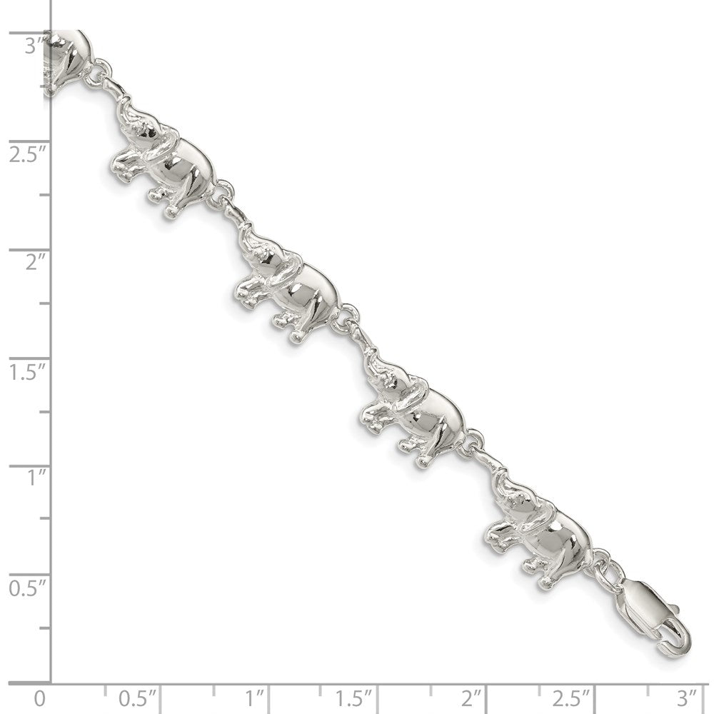 7 Zoll Sterlingsilber Elephants Armband
