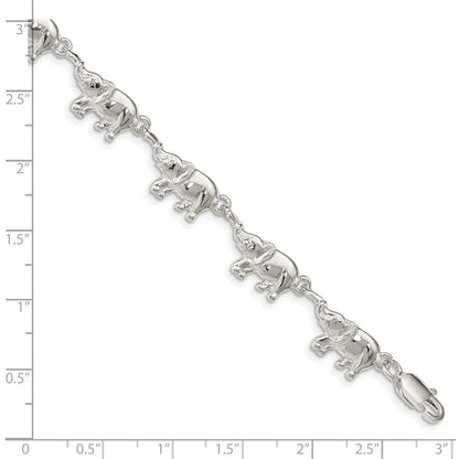 7 Zoll Sterlingsilber Elephants Armband