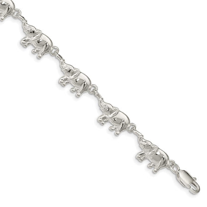 7 Zoll Sterlingsilber Elephants Armband