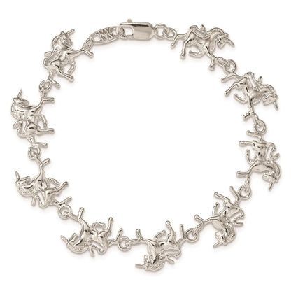 7 Zoll Sterlingsilber Unicorns Armband