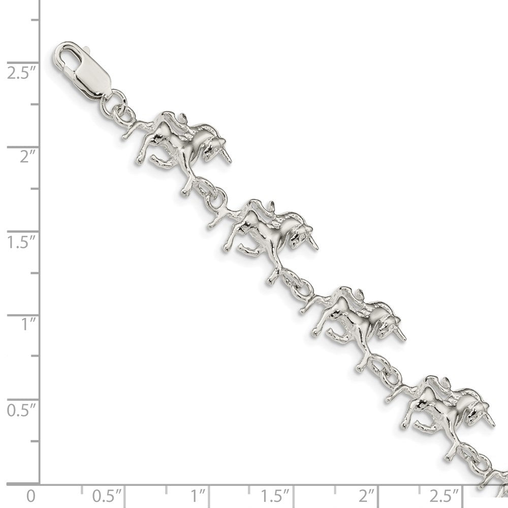 7 Zoll Sterlingsilber Unicorns Armband