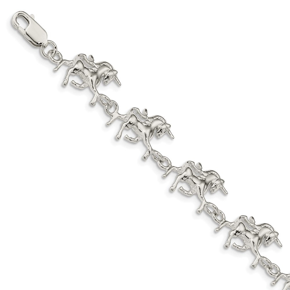 7 Zoll Sterlingsilber Unicorns Armband