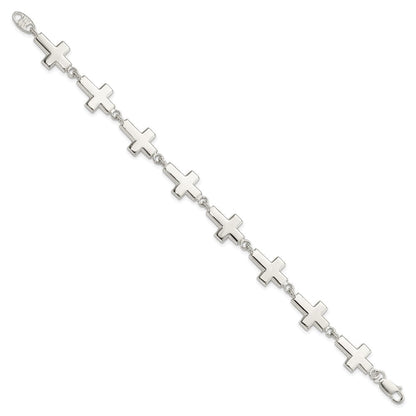 7 Zoll Sterlingsilber Crosses Armband