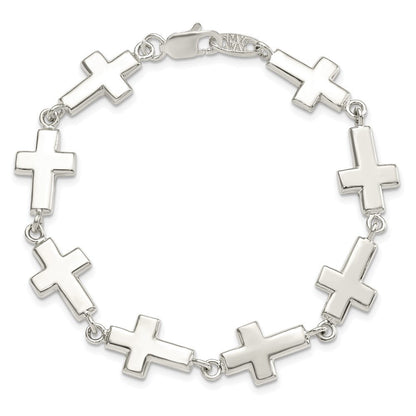 7 Zoll Sterlingsilber Crosses Armband