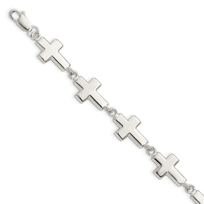7 Zoll Sterlingsilber Crosses Armband