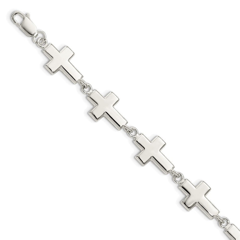 7 Zoll Sterlingsilber Crosses Armband