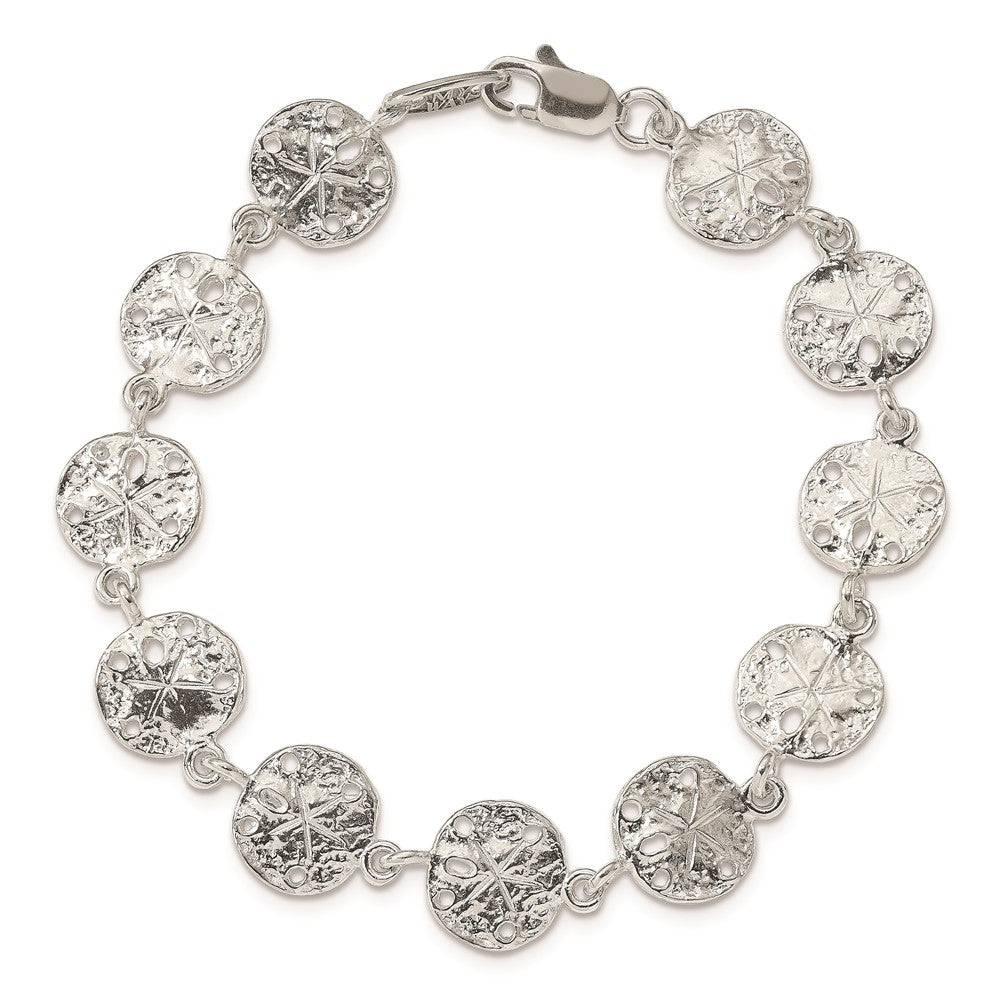 7 Zoll Sterlingsilber Sand Dollars Armband