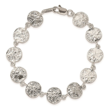 7 Zoll Sterlingsilber Sand Dollars Armband