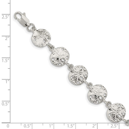 7 Zoll Sterlingsilber Sand Dollars Armband