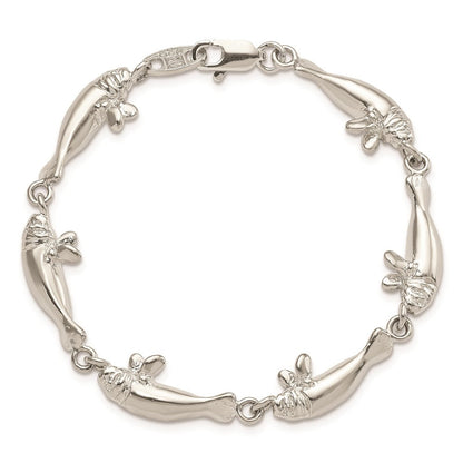 7 Zoll Sterlingsilber Manatees Armband