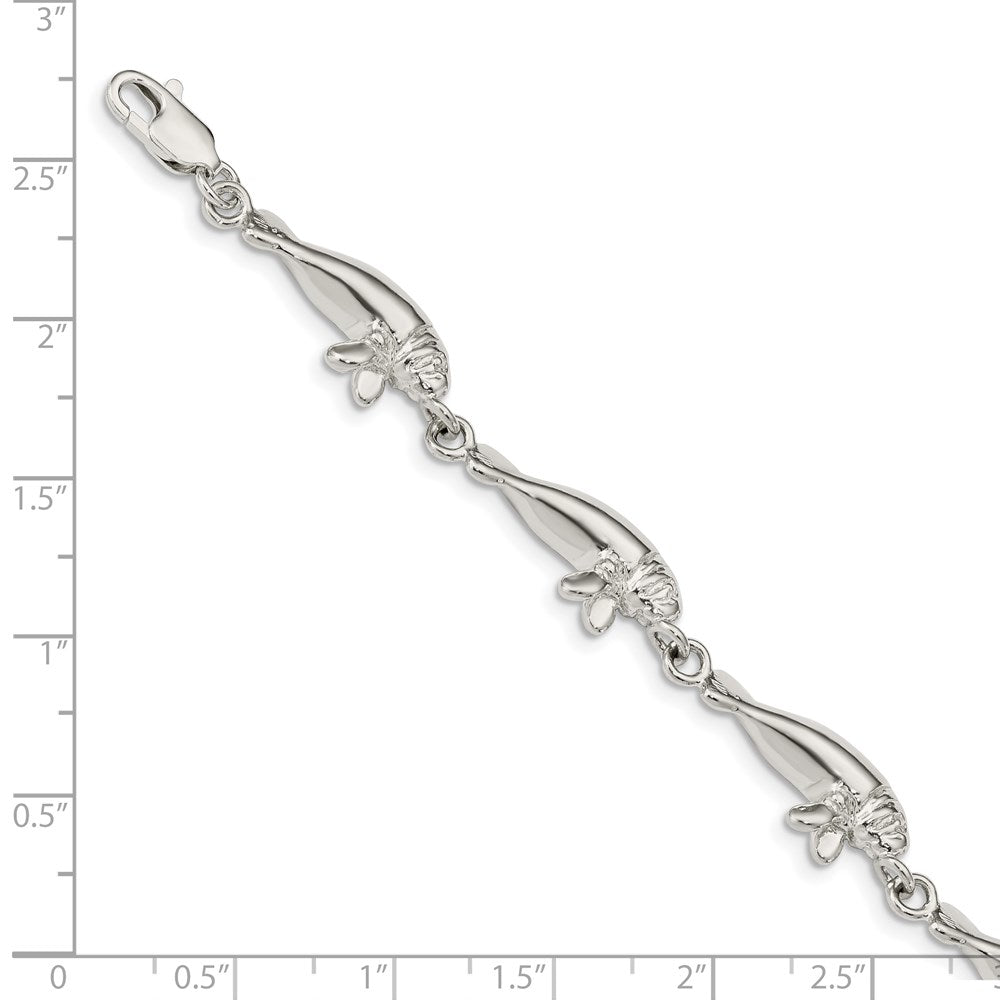 7 Zoll Sterlingsilber Manatees Armband