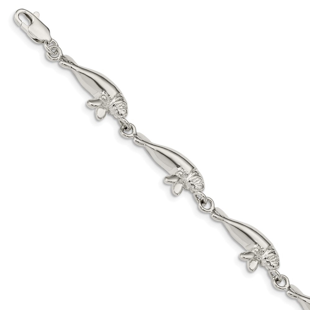 7 Zoll Sterlingsilber Manatees Armband