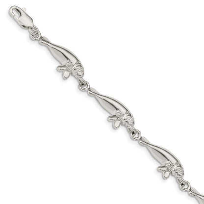 7 Zoll Sterlingsilber Manatees Armband