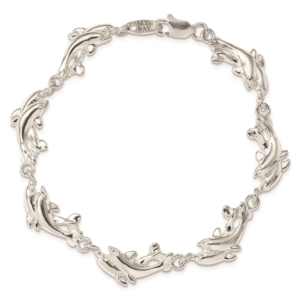7 Zoll Sterlingsilber Dolphins Armband
