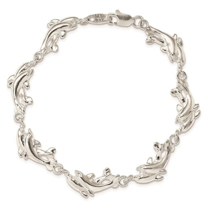 7 Zoll Sterlingsilber Dolphins Armband