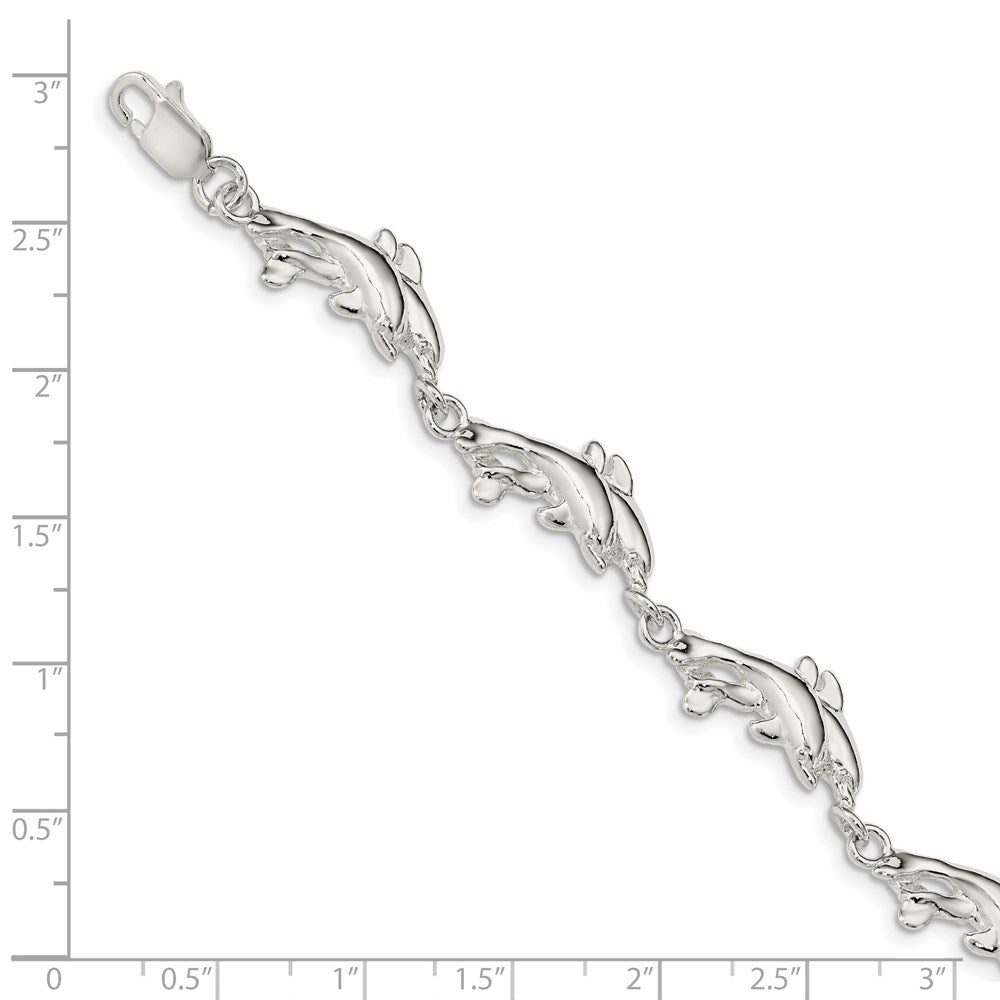 7 Zoll Sterlingsilber Dolphins Armband