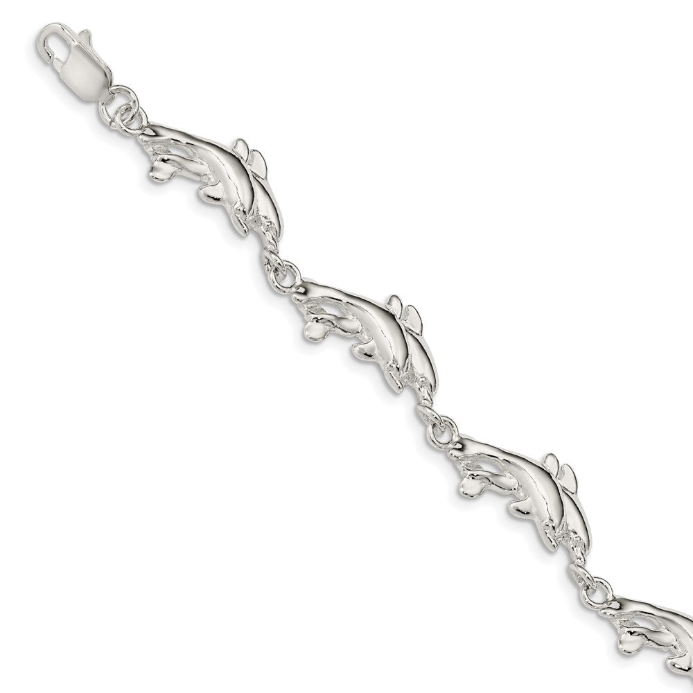 7 Zoll Sterlingsilber Dolphins Armband