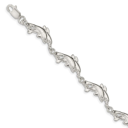 7 Zoll Sterlingsilber Dolphins Armband