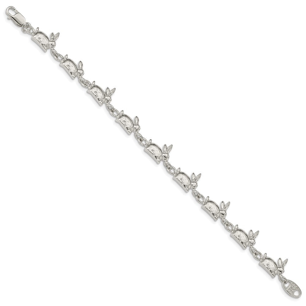 7 Zoll Sterlingsilber Rabbits Armband