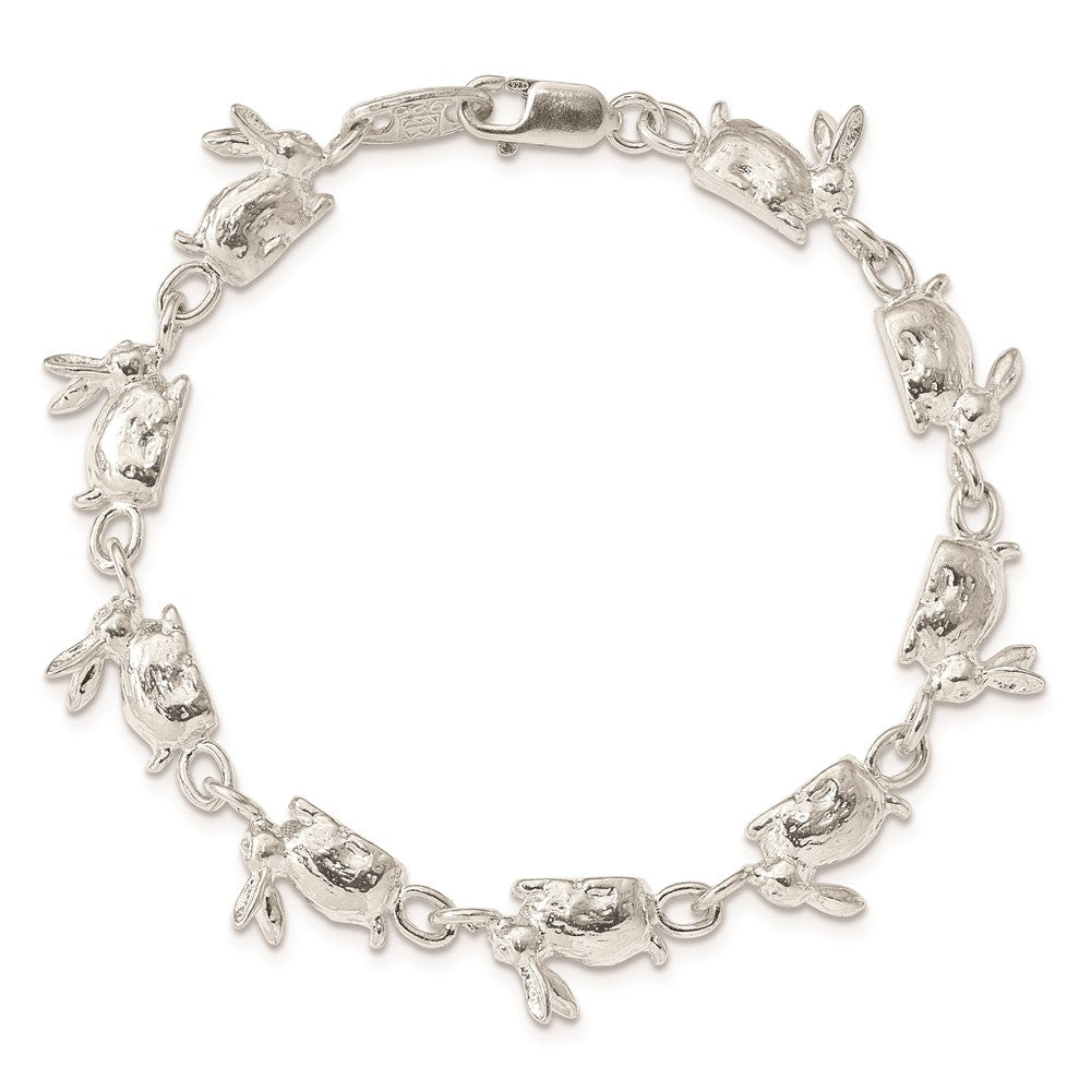 7 Zoll Sterlingsilber Rabbits Armband