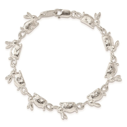 7 Zoll Sterlingsilber Rabbits Armband