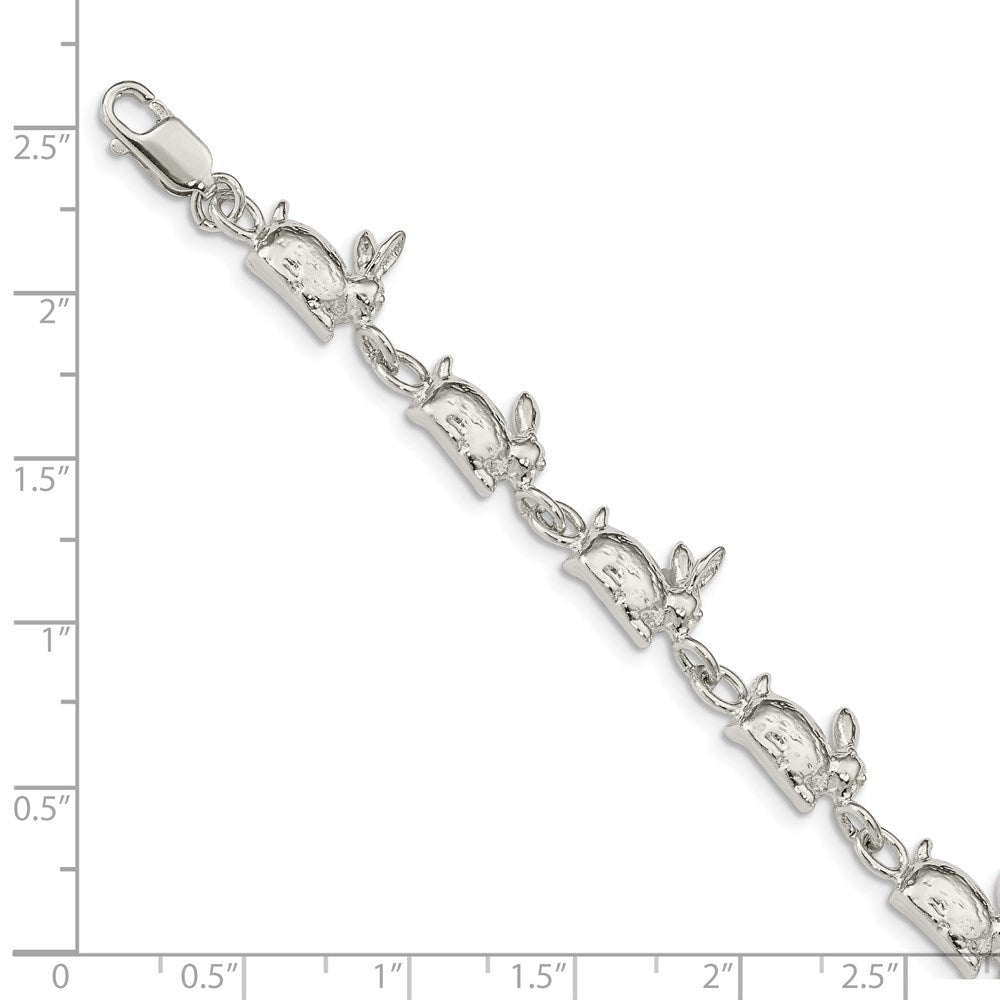 7 Zoll Sterlingsilber Rabbits Armband