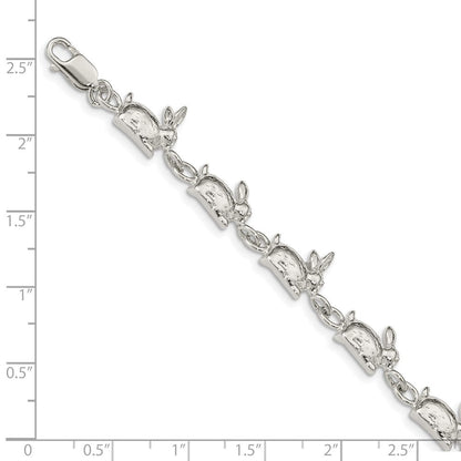 7 Zoll Sterlingsilber Rabbits Armband