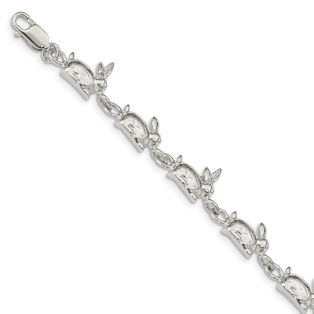 7 Zoll Sterlingsilber Rabbits Armband