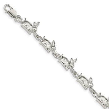 7 Zoll Sterlingsilber Rabbits Armband