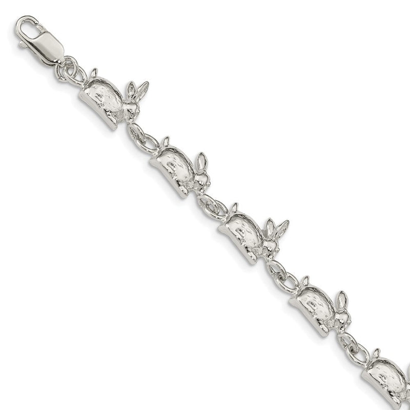 7 Zoll Sterlingsilber Rabbits Armband