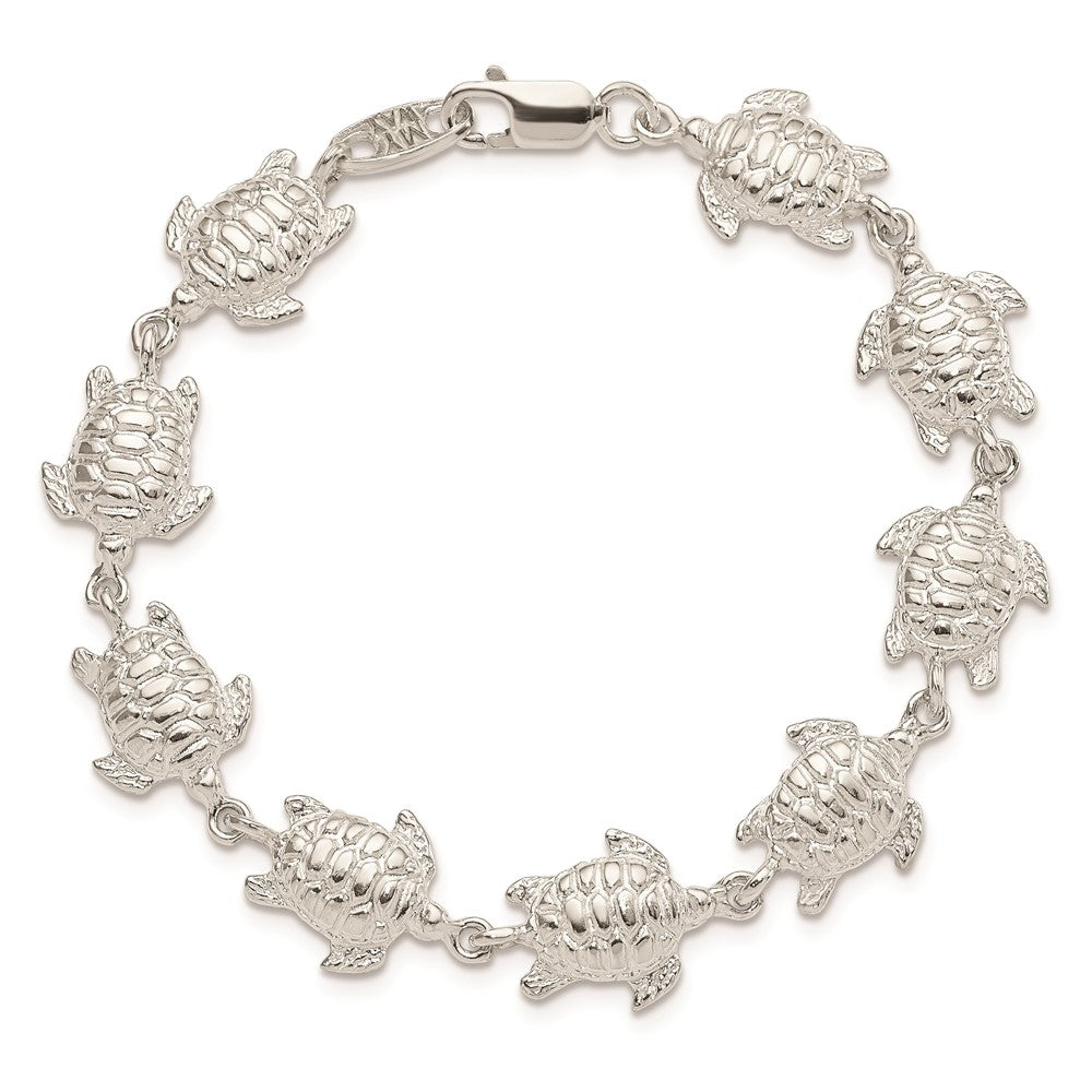 7 Zoll Sterlingsilber Meer Turtles Armband