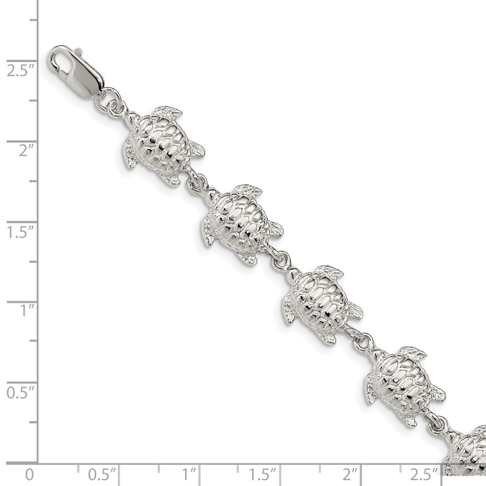 7 Zoll Sterlingsilber Meer Turtles Armband
