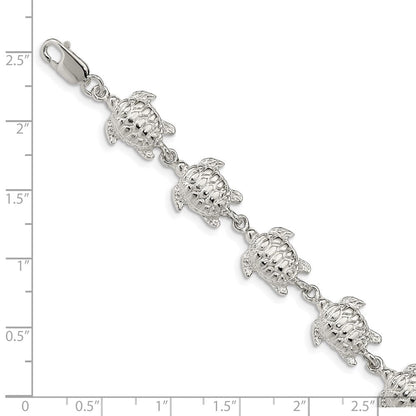 7 Zoll Sterlingsilber Meer Turtles Armband
